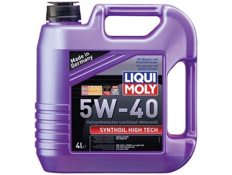 Масло моторное 5W40 синт. Synthoil High Tech A3/B4 CF/SM (4л) (LIQUI-MOLY) фото 1