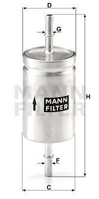 Фильтр топливный 2110-15,2123,2170,1118 (инж) под защелку (MANN)
