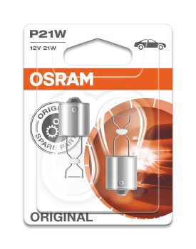 Лампа 12 V 21 W стоп-сигнал, повторитель 1-конт (BA15s) (блист 2шт.) (Osram) фото 1