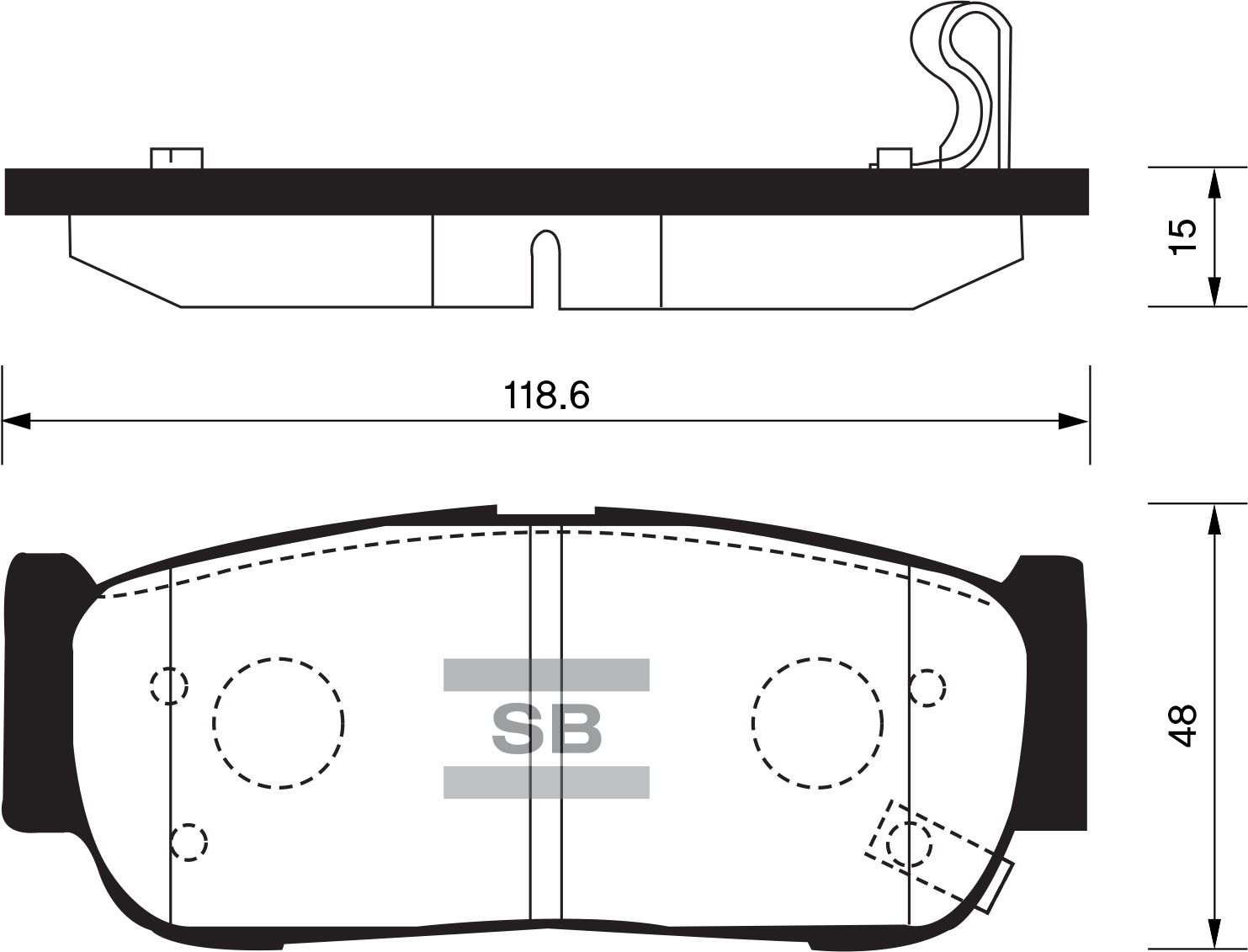 Колодки тормозные HYUNDAI H-1 01-/SANTA FE (CM)/(SM) 05- задние фото 1