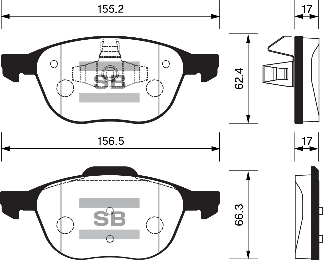 Колодки тормозные FORD FOCUS II 04-/III 10-/MAZDA 3 03-/VOLVO S40 04- передние фото 1