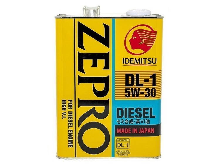 Масло моторное 5W30 п/синт. ZEPRO DIESEL DL-1 ACEA C2-08 (4л) (IDEMITSU) фото 1