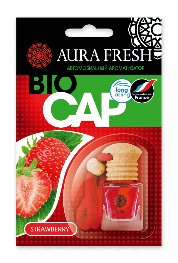 Ароматизатор подвесной (бутылочка) Strawberry (Aura Fresh)
