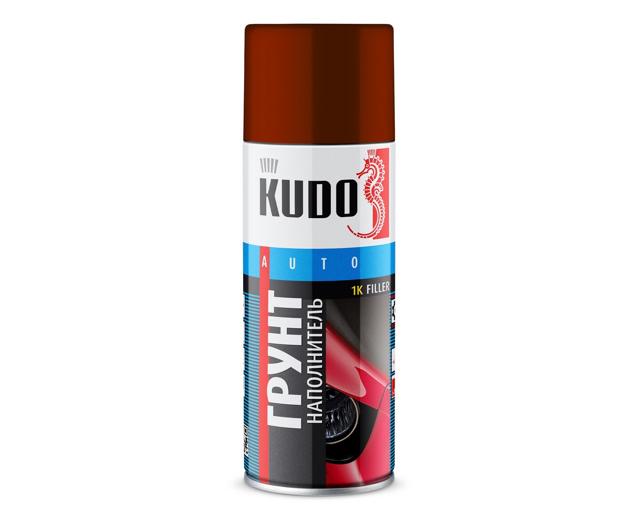 Грунт акриловый красно-коричневый (520мл) 1К (KUDO) аэроз фото 1