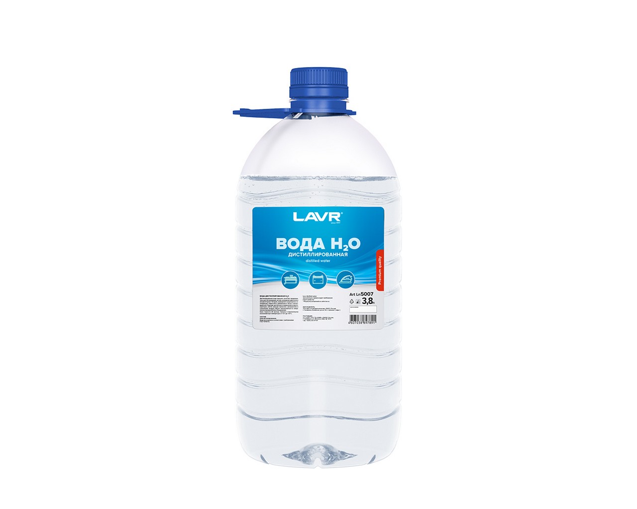 Вода дистиллированная (3,8л) (LAVR)