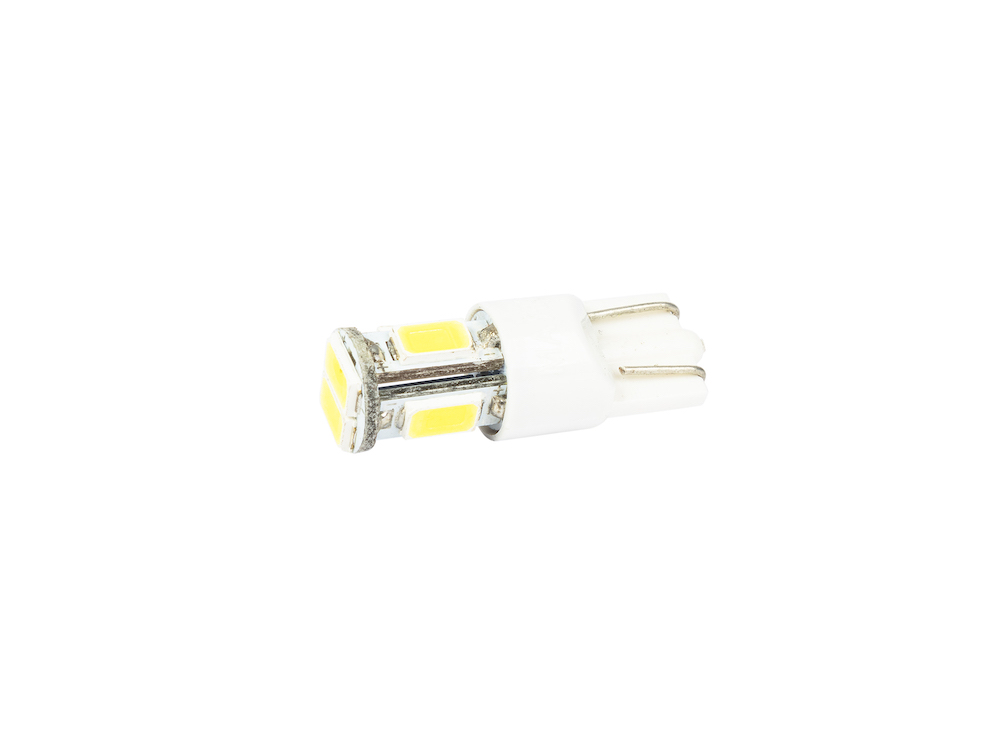 Лампа светодиодная 24 V T10-6 SMD (5630) белая габарит, стоп-сигнал, повторитель б/цок (МАЯК) фото 1