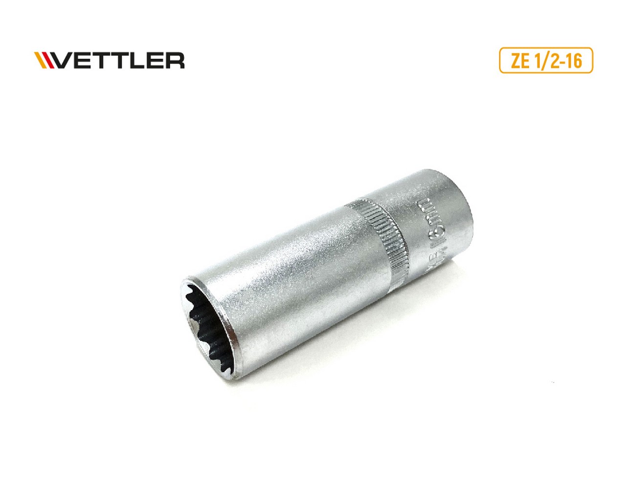 Головка свечная 1/2&quot;DR 16 мм с резиновым фиксатором (VETTLER) фото 1