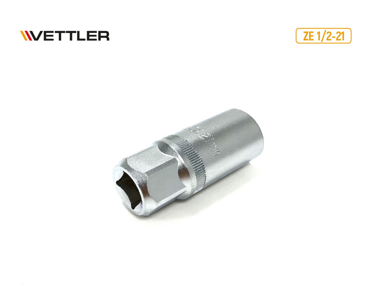 Головка свечная 1/2&quot;DR 21 мм с резиновым фиксатором (VETTLER) фото 1